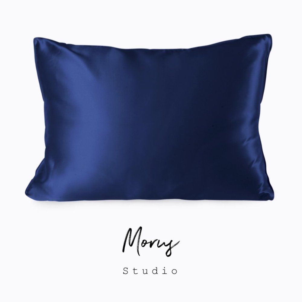 100%Organic Mulberry Silk Pillowcase, Blue,1 pack